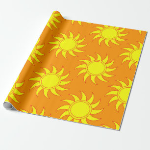 Niedliches nahtloses Sonnenmuster. Doodle Hand gez Geschenkpapier