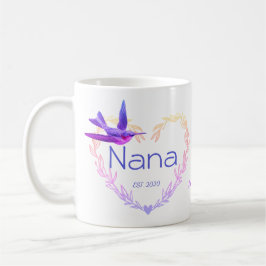 Niedliches Nana Heart Hummingbird Lila Pink Kaffeetasse