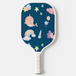 Niedliches Narwhal Fish Unicorn Rainbow Sea Girl M Pickleball Schläger