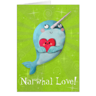 Niedliches Narwhal mit Herzen