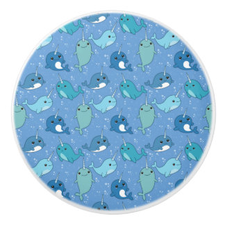 Niedliches Narwhal-Muster Keramikknauf