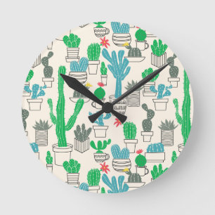 Niedliches Naturblumenmuster Runde Wanduhr
