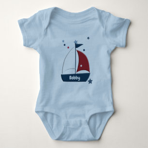 Niedliches Nautic Sailboat Custom Baby Baby Strampler