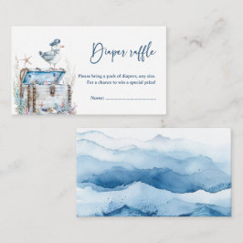 Niedliches Nautical Ahoy Baby Dusche Windelwanne R Begleitkarte
