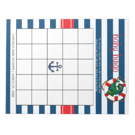 Niedliches Nautical Alligator Baby Dusche Bingo Sp Notizblock