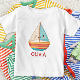 Niedliches nautisches Segelboot Baby T-shirt