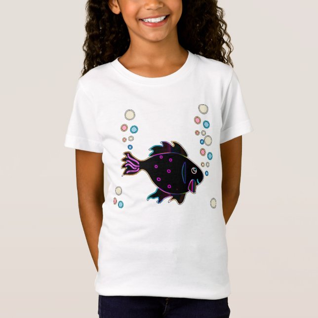 Niedliches Neon Fish Shirt (Vorderseite)