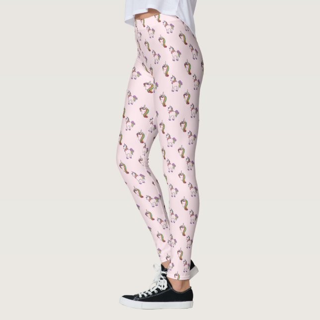 Niedliches Neon Unicorn Muster Leggings (Links)