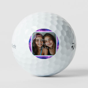 Niedliches Neon Vaporwave Foto Border Golfball