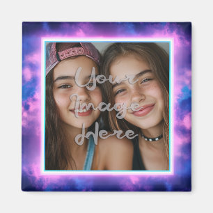 Niedliches Neon Vaporwave Foto Border Magnet