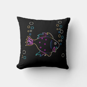 Niedliches Neonfisch-Kissen Kissen