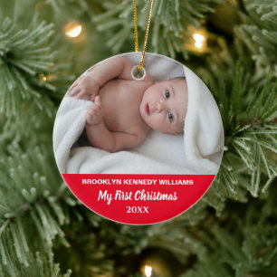 Niedliches neues Baby Custom Foto Neugeborene Erst Keramik Ornament
