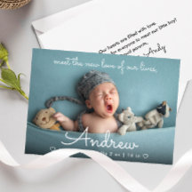 Niedliches neues Baby-Foto und Name Geburtsankündi
