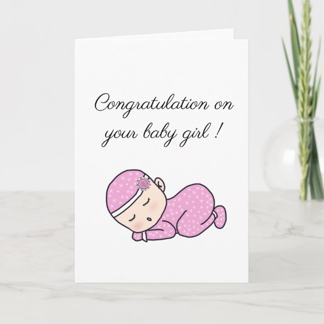 Niedliches neues baby Geburt - Glückwünschskarte K Karte (Vorderseite)