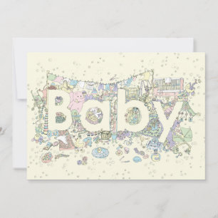Niedliches neues Baby Word Art Pastel Farben neutr