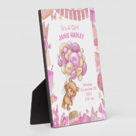 Niedliches Neugeborenes Ankündigung Easel Fotoplatte