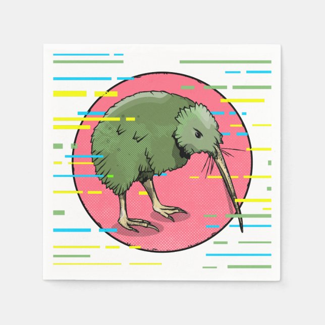 Niedliches Neuseeland Kiwi Serviette (Vorderseite)