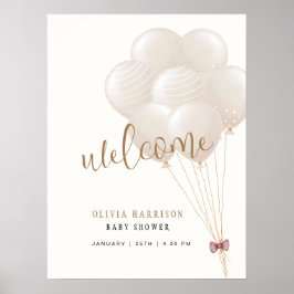 Niedliches neutrales Boho Ballon Babydusche Begrüß Poster