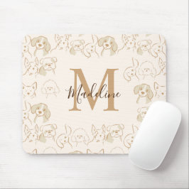 Niedliches neutrales Pop Hundeschema Mousepad