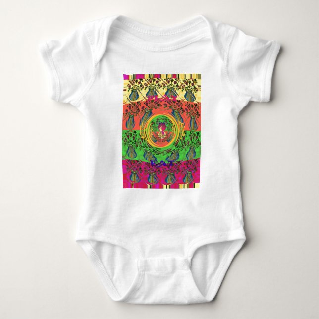 Niedliches Nice & Love floral Motiv Art Print Desi Baby Strampler (Vorderseite)