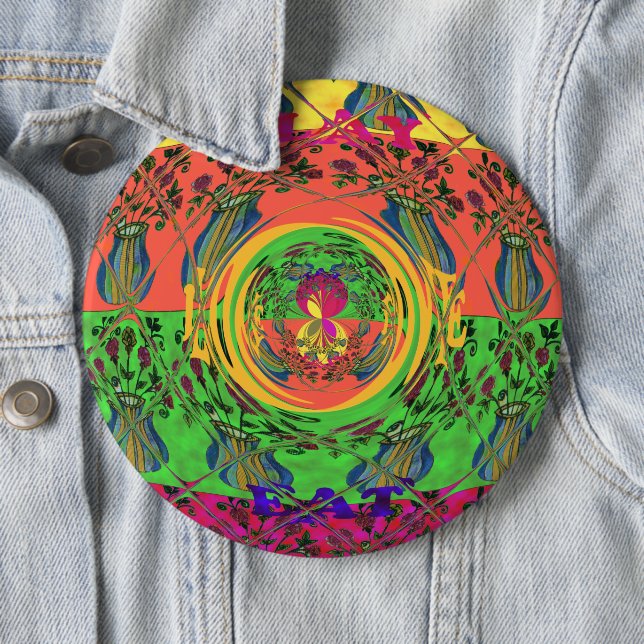 Niedliches Nice & Love floral Motiv Art Print Desi Button (Beispiel)