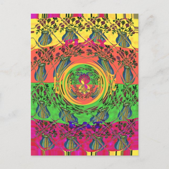 Niedliches Nice & Love floral Motiv Art Print Desi Postkarte (Vorderseite)