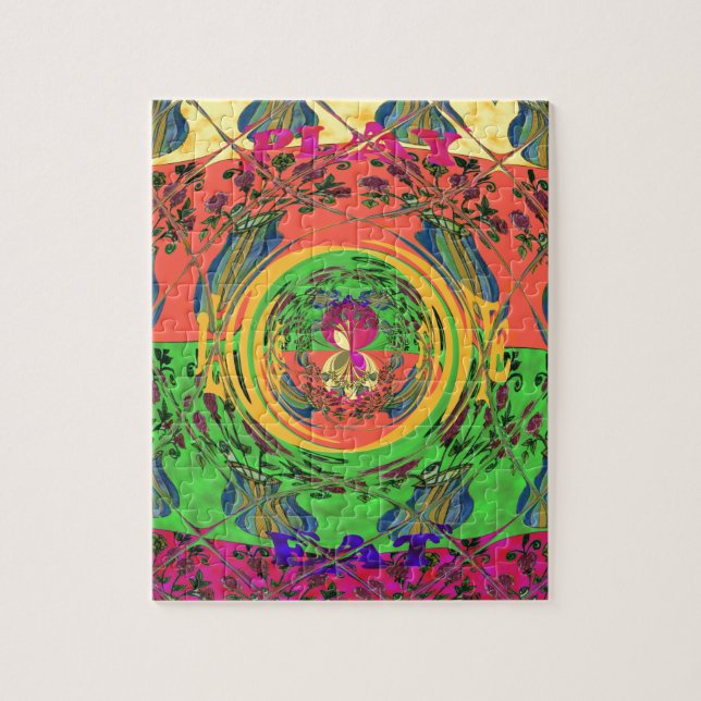 Niedliches Nice & Love floral Motiv Art Print Desi Puzzle (Vertikal)