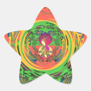 Niedliches Nice & Love floral Motiv Art Print Desi Stern-Aufkleber