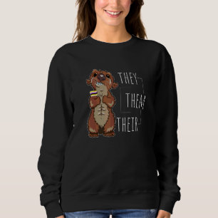 Niedliches nicht-binäres Otter They Them Their Age Sweatshirt