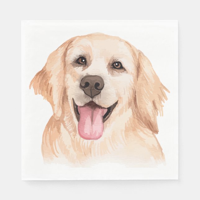 Niedliches Niedliches Puppy Golden Retriever Party Serviette (Vorderseite)