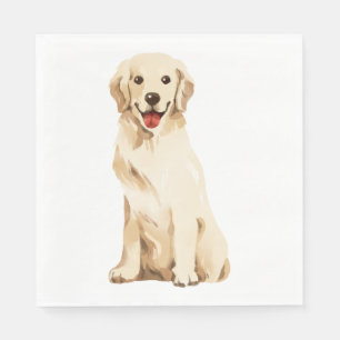 Niedliches Niedliches Welpe Golden Retriever Hund  Serviette