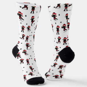 Niedliches Ninja Black & Red Pattern Socken