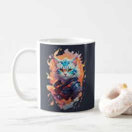 Niedliches Ninja Cat Warrior Design Kaffeetasse