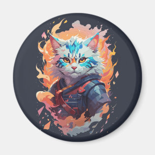 Niedliches Ninja Cat Warrior Design Magnet