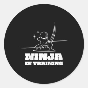 Niedliches Ninja-Krieger-Martial-Arts-T-Shirt für Runder Aufkleber