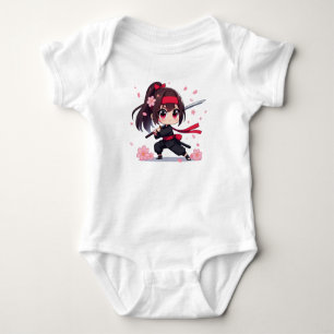 Niedliches Ninja-Kriegerblümchen Baby Strampler