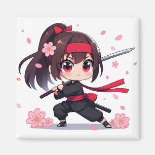 Niedliches Ninja-Kriegerblümchen Magnet