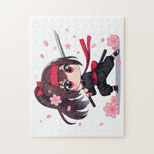 Niedliches Ninja-Kriegerblümchen Puzzle (Vertikal)