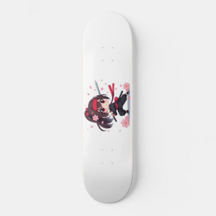 Niedliches Ninja-Kriegerblümchen Skateboard