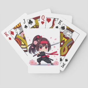 Niedliches Ninja-Kriegerblümchen Spielkarten