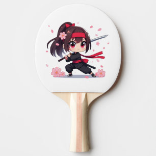 Niedliches Ninja-Kriegerblümchen Tischtennis Schläger
