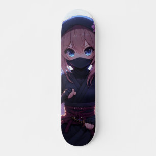 Niedliches Ninja-Kriegermädchen Skateboard