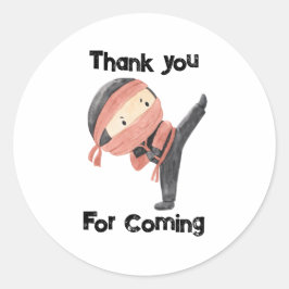 Niedliches Ninja Warrior Kindergeburtstag Gastgesc Runder Aufkleber