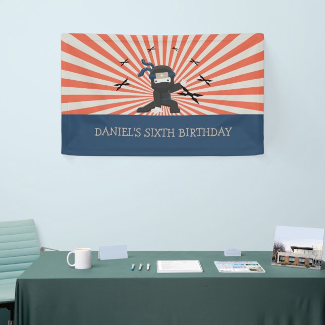 Niedliches Ninja Warrior Kindergeburtstag Party Banner (Messeveranstaltung)