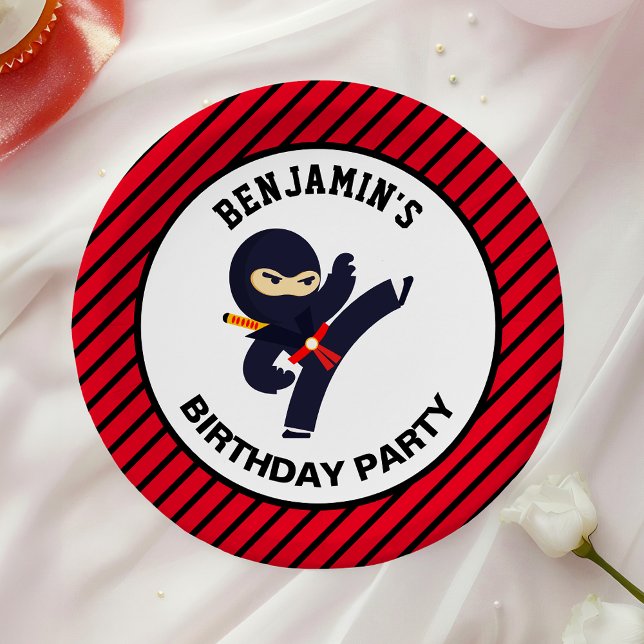 Niedliches Ninja Warrior Kindergeburtstag Party Pappteller (Von Creator hochgeladen)