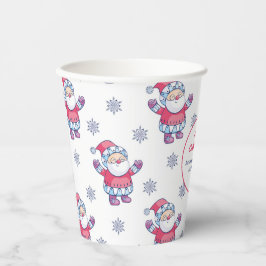 Niedliches Nordic Santa Snowflake Muster Pappbecher