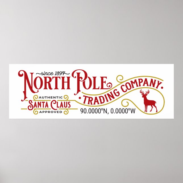 Niedliches "North Pole Business"-Schild Poster (Vorne)