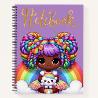 Niedliches Notebook/Adorable Rainbow chibi Girl Notizbuch