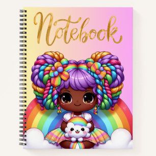 Niedliches Notebook/Adorable Rainbow chibi Girl Notizbuch
