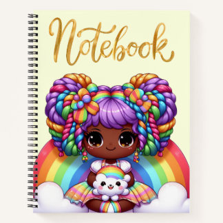 Niedliches Notebook/Adorable Rainbow chibi Girl Notizbuch